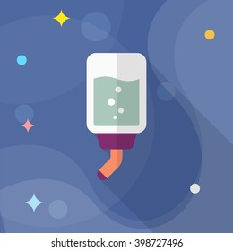 Pet water bottle icon , Vector flat long shadow design.