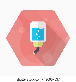 Pet water bottle icon , Vector flat long shadow design.