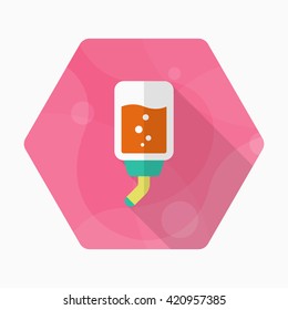 Pet water bottle icon , Vector flat long shadow design.