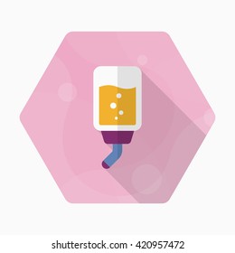 Pet water bottle icon , Vector flat long shadow design.