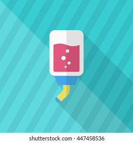 Pet water bottle icon , Vector flat long shadow design.