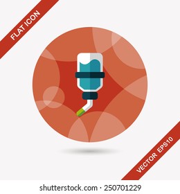 Pet water drinking bottle flat icon with long shadow, eps10