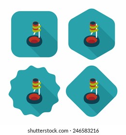 Pet water drinking flat icon with long shadow, eps10