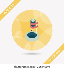 Pet water drinking flat icon with long shadow, eps10