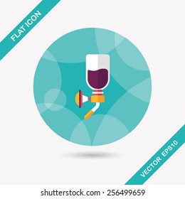 Pet water drinking flat icon with long shadow, eps10