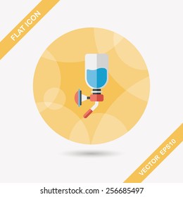 Pet water drinking flat icon with long shadow, eps10