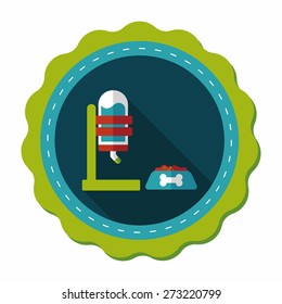 Pet water drinking flat icon with long shadow, eps10