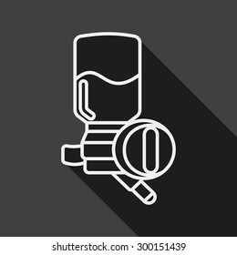 Pet water drinking flat icon with long shadow, eps10, line icon
