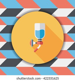 Pet water drinking flat icon with long shadow, eps10