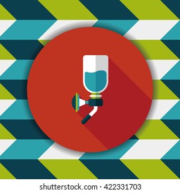 Pet water drinking flat icon with long shadow, eps10