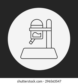 Pet water drinking line icon
