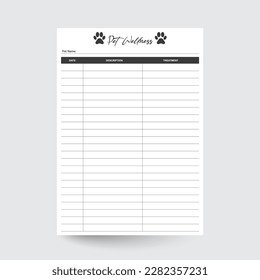 Pet Wellness Log,Health Record,Animal Illness Log,Pet Planner,Pet Health Tracker,Pet Supplies Planner,Pet Feeding Tracker,pet wellness care,pet journal,pet care tracker,pet records