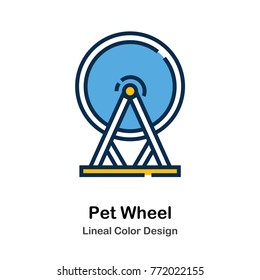 Pet Wheel Lineal Color Vector Illustrations