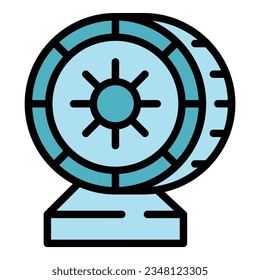 Pet wood wheel icon outline vector. Care store. Animal accessory color flat