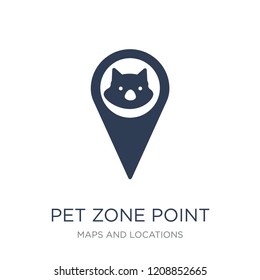 Pet Zone Point icon. Trendy flat vector Pet Zone Point icon on white background from Maps and Locations collection, vector illustration can be use for web and mobile, eps10