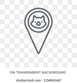 Pet Zone Point icon. Trendy flat vector Pet Zone Point icon on transparent background from Maps and Locations collection. High quality filled Pet Zone Point symbol use for web and mobile