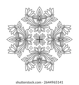 Petal bloom serenity mandala coloring book page