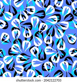 petal blue swimming ware vector seamless pattern 
