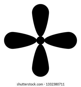 Petal cross Cross monogram Religious cross icon black color vector illustration flat style simple image
