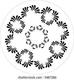 petal decorative elements black and white