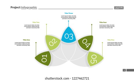 Petal diagram with five elements. Chart, slide, template. Creative concept for infographics, presentation, project, report. Can be used for topics like business, strategy, planning