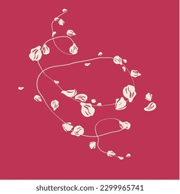 Petal effect motion whirlwind on viva magenta background