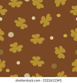 Petal Flower Brown Color Seamless Pattern