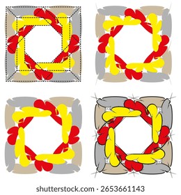Petal flower pattern. Organic shape symbol. Soft color illustration. Vector decorative element. EPS 10.