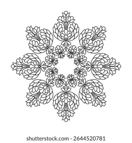 Petal Harmony Umkreisen ein Traum Muster Färbung Buchseite