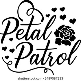 Petal Patrol Bridal Shower Typography Design