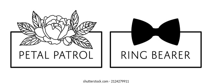 Petal patrol Ring Bearer Wedding signs in elegant black frame