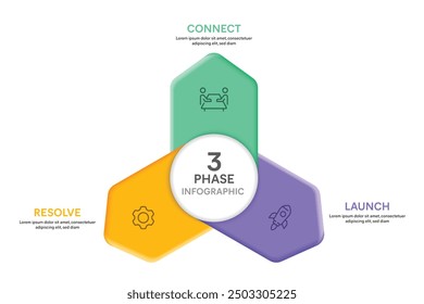 Petal Shape Infographic Template With 3 Options, Steps, Parts, Segments. Business concept. Marketing Infographic Vector Illustration.