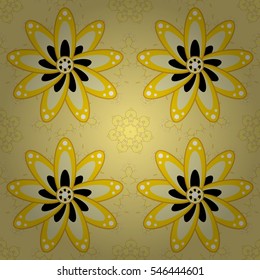 Petals flowers background. Yellow, dark. vector illustration texture. Radial gradient shape.