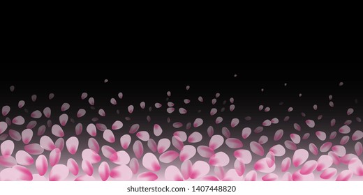 Petals. Flying petals. Bright spring background with colored petals. Simple gentle template for the card, invitation, printing. Fashionable decoration with beautiful petals. Abstract background