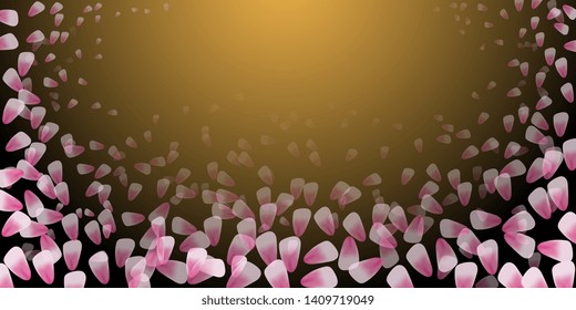 Petals. Flying petals. Bright spring background with colored petals. Simple gentle template for the card, invitation, printing. Fashionable decoration with beautiful petals. Abstract background