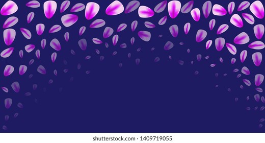 Petals. Flying petals. Bright spring background with colored petals. Simple gentle template for the card, invitation, printing. Fashionable decoration with beautiful petals. Abstract background