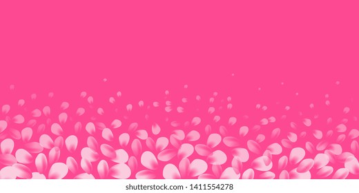 Petals. Flying petals. Bright spring background with colored petals. Simple gentle template for the card, invitation, printing. Fashionable decoration with beautiful petals. Abstract background