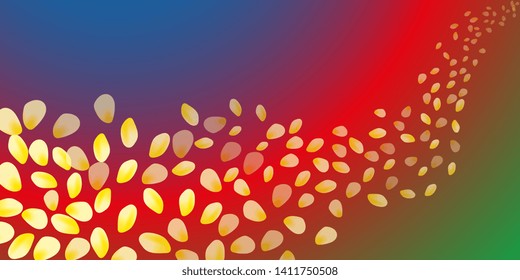 Petals. Flying petals. Bright spring background with colored petals. Simple gentle template for the card, invitation, printing. Fashionable decoration with beautiful petals. Abstract background