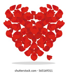 Petals heart vector