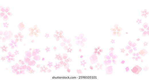 Petals Stock Image with blur effect Vector background with spring cherry blossom. 