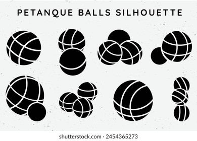 Petanque Balls Silhouette Vector Set
