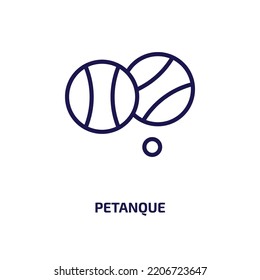 petanque icon from activity and hobbies collection. Thin linear petanque, game, ball outline icon isolated on white background. Line vector petanque sign, symbol for web and mobile