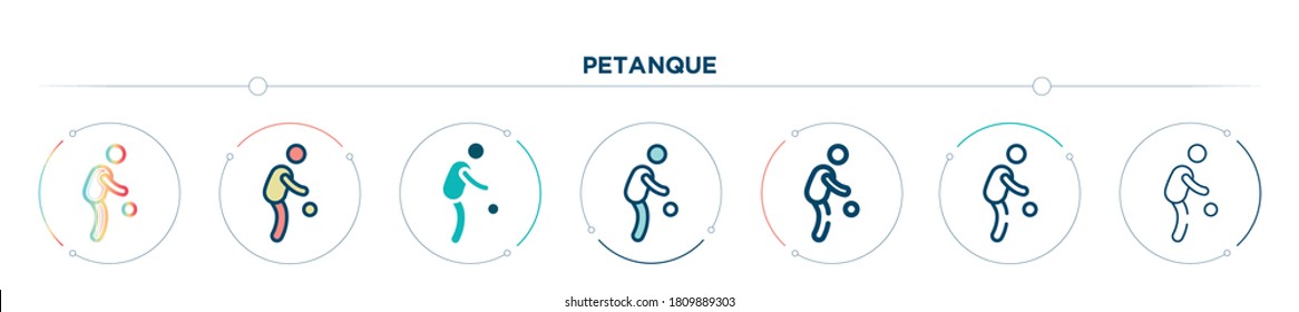 petanque icon designed in gradient, filled, two color, thin line and outline style. vector illustration of petanque vector icons. can be used for mobile, ui, web
