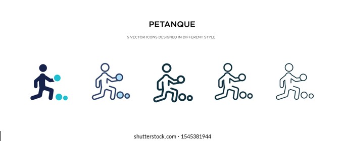 petanque icon in different style vector illustration. two colored and black petanque vector icons designed in filled, outline, line and stroke style can be used for web, mobile, ui