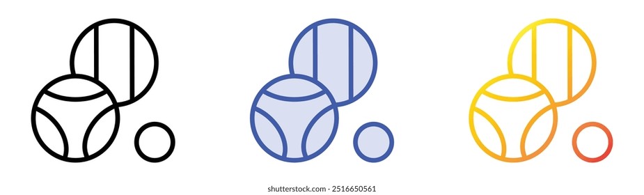 petanque icon. Linear, Blue Fill and Gradient Style Design Isolated On White Background