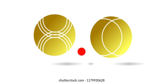 Petanque Icon - Petanque Vector Illustration EPS 10. Bocce Ball Set Icon.