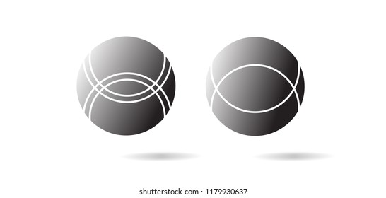 Petanque Icon - Petanque Vector Illustration EPS 10. Bocce Ball Set Icon.