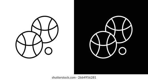 Ilustración vectorial de iconos de petanca - iconos vectoriales de estilo negro de alta calidad