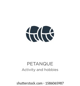 Petanque icon vector. Trendy flat petanque icon from activity and hobbies collection isolated on white background. Vector illustration can be used for web and mobile graphic design, logo, eps10