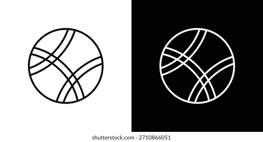 Ícones de petanque. ícones de vetor de desenho de linha